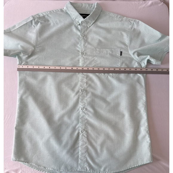 Molokai Surf Co. Men's XL Resort Mint Short Sleeve Button Up Shirt Logo Pocket - Picture 6 of 8